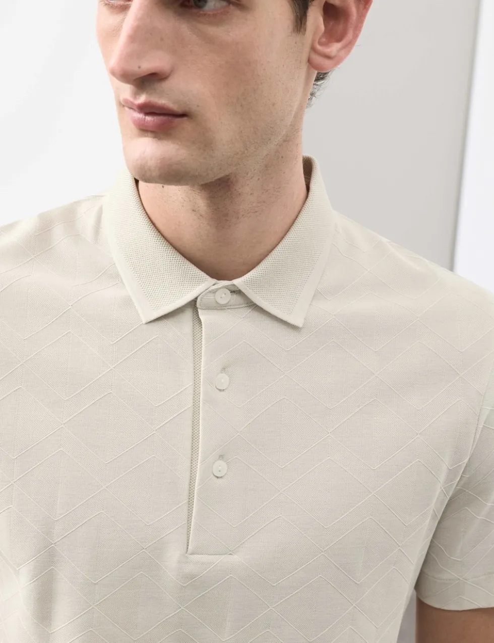 Pure Cotton Textured Polo Shirt