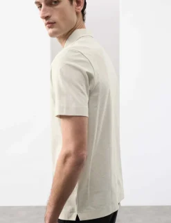 Pure Cotton Textured Polo Shirt