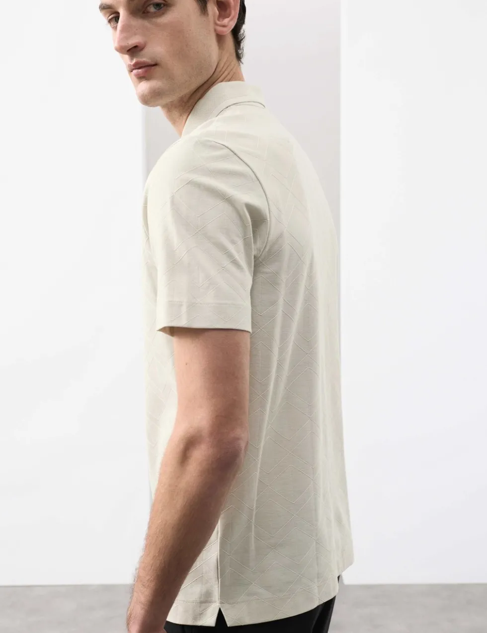 Pure Cotton Textured Polo Shirt