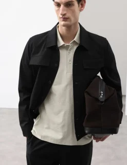 Pure Cotton Textured Polo Shirt