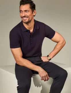 Pure Cotton Textured Polo Shirt
