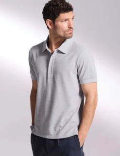Pure Cotton Textured Polo Shirt