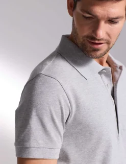 Pure Cotton Textured Polo Shirt