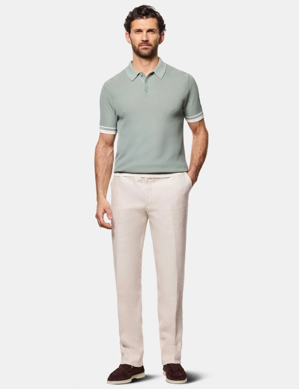 Pure Cotton Textured Polo Shirt