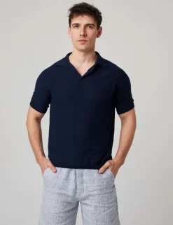 Pure Cotton Textured Polo Shirt