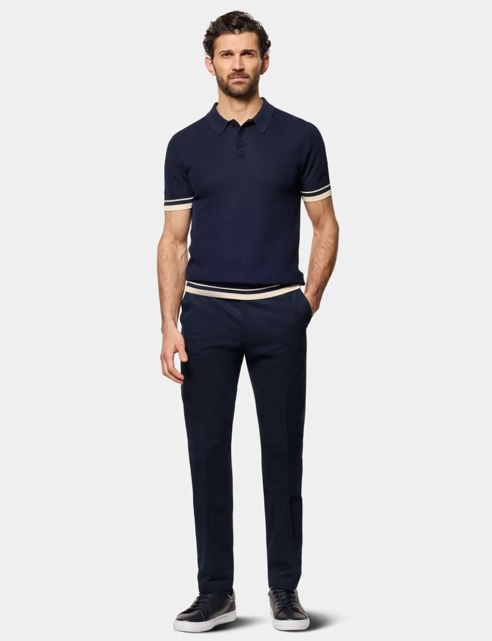 Pure Cotton Textured Polo Shirt