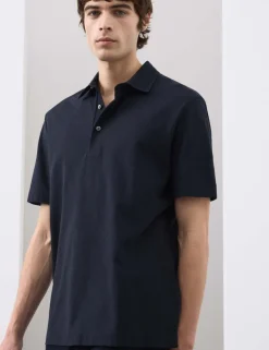 Pure Cotton Textured Polo Shirt