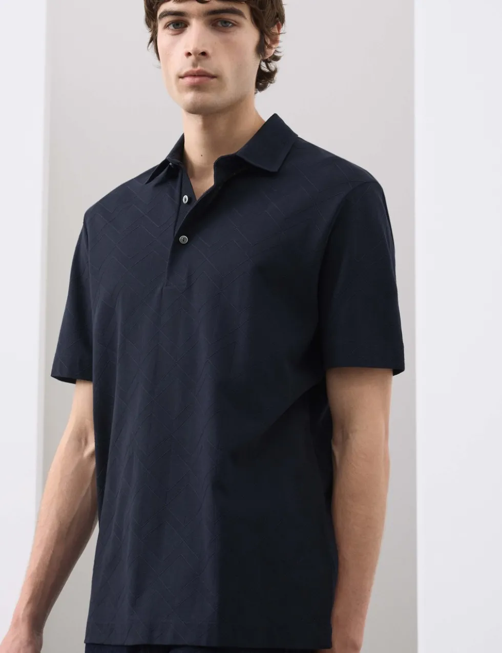 Pure Cotton Textured Polo Shirt