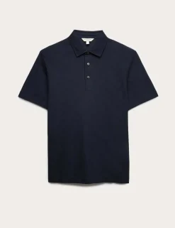 Pure Cotton Textured Polo Shirt