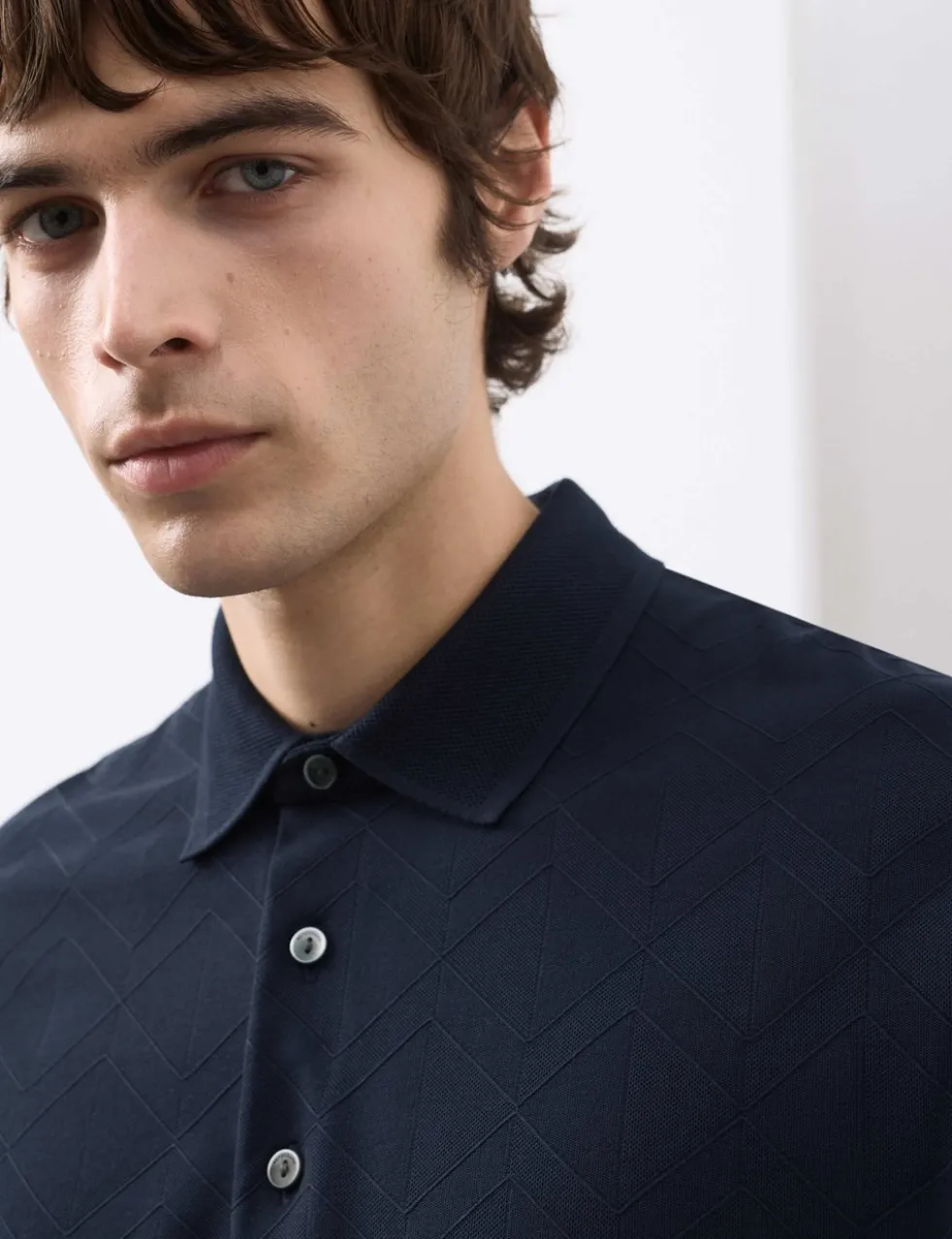 Pure Cotton Textured Polo Shirt