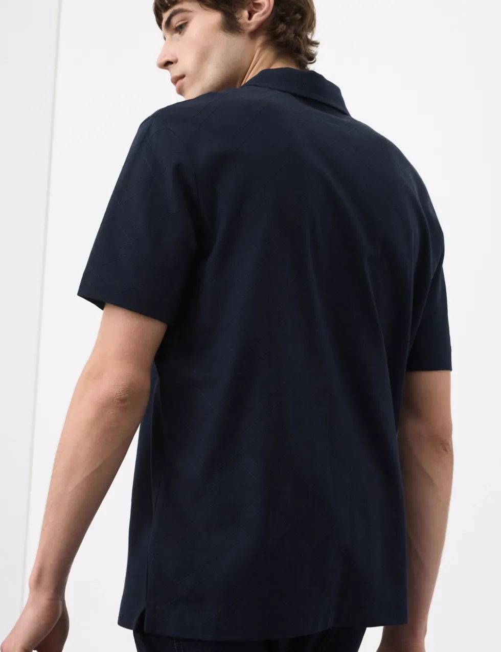 Pure Cotton Textured Polo Shirt