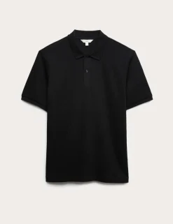 Pure Cotton Textured Polo Shirt