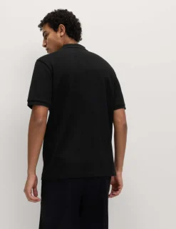 Pure Cotton Textured Polo Shirt