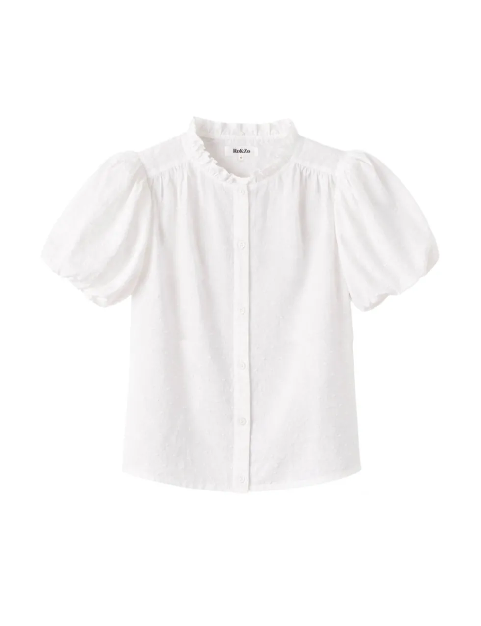 Pure Cotton Textured Puff Sleeve Shirt