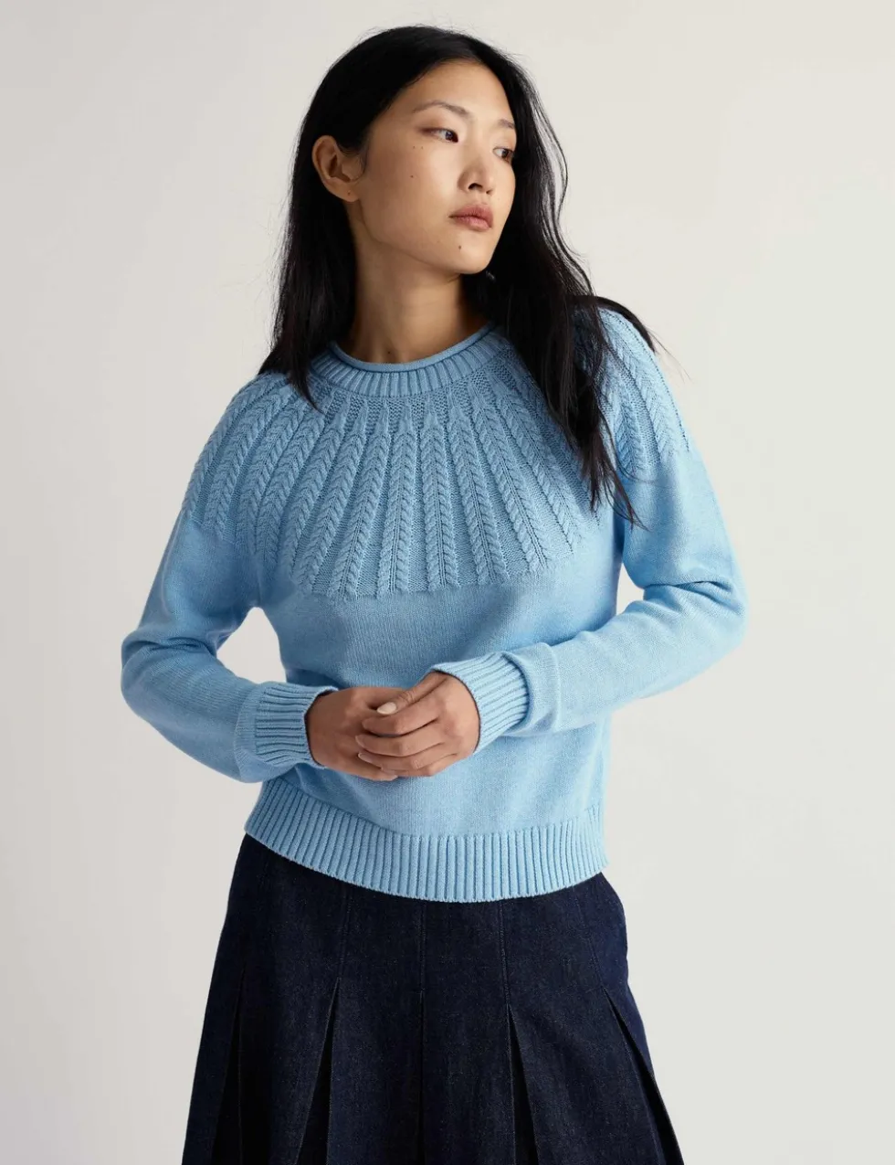 Pure Cotton Textured Relaxed Jumper