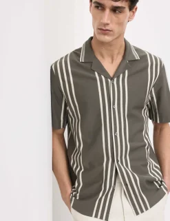 Pure Cotton Textured Revere Polo Shirt