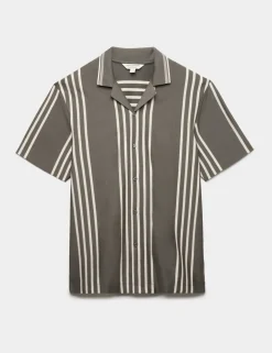 Pure Cotton Textured Revere Polo Shirt