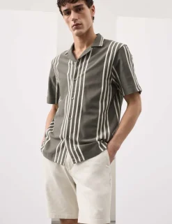 Pure Cotton Textured Revere Polo Shirt