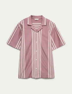 Pure Cotton Textured Revere Polo Shirt