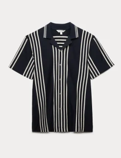 Pure Cotton Textured Revere Polo Shirt