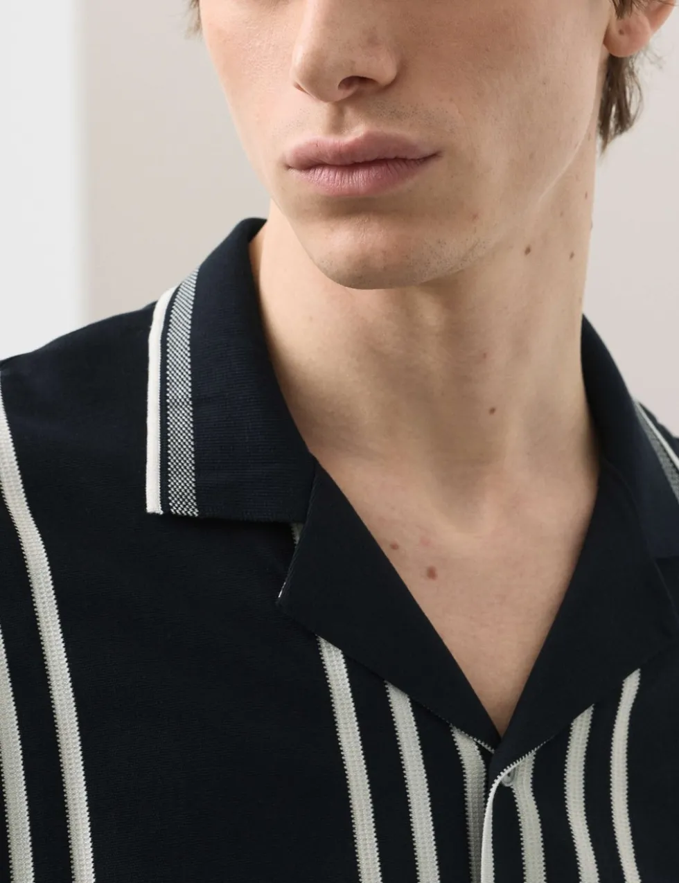 Pure Cotton Textured Revere Polo Shirt