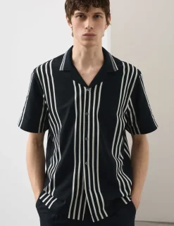 Pure Cotton Textured Revere Polo Shirt