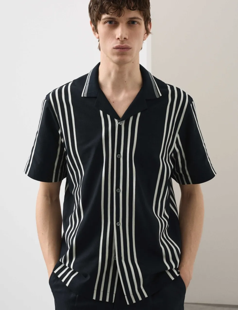 Pure Cotton Textured Revere Polo Shirt