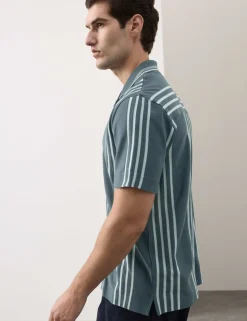 Pure Cotton Textured Revere Polo Shirt