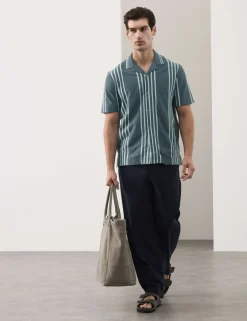 Pure Cotton Textured Revere Polo Shirt