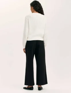 Pure Cotton Textured Round Neck Cardigan