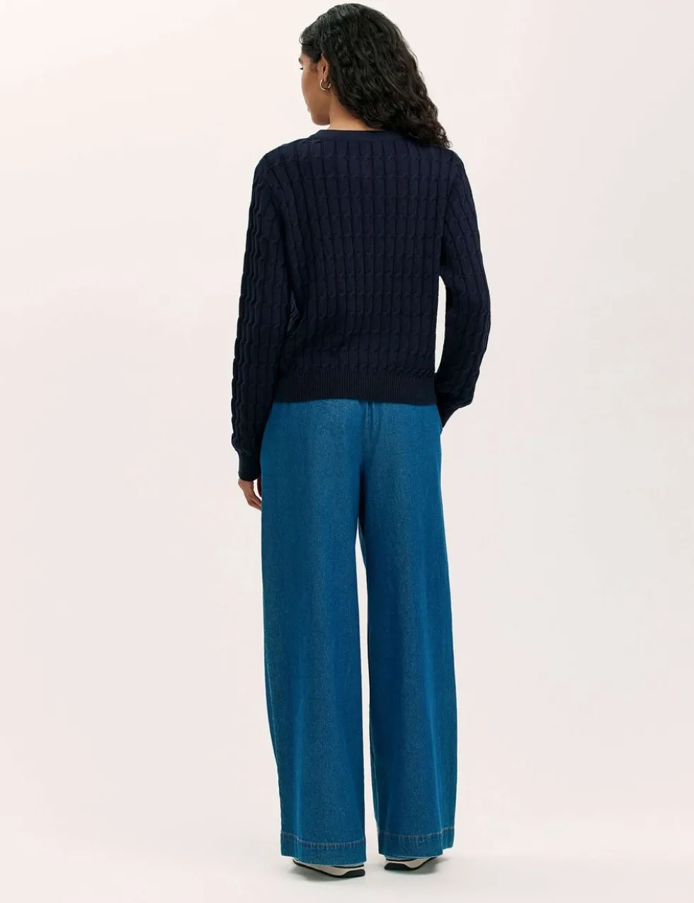 Pure Cotton Textured Round Neck Cardigan