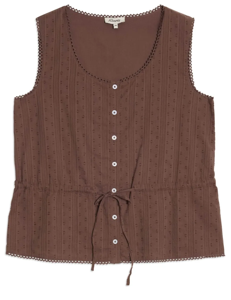 Pure Cotton Textured Scoop Neck Top