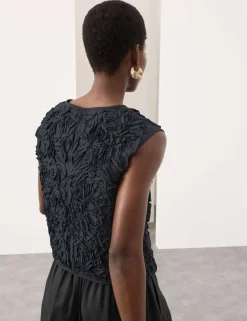 Pure Cotton Textured Shell Top
