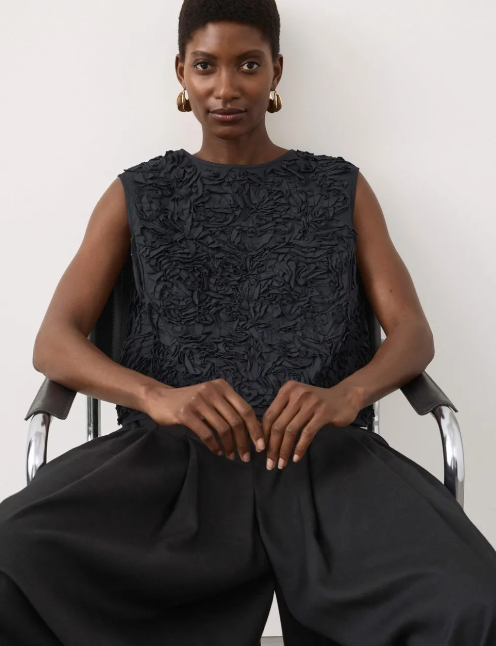 Pure Cotton Textured Shell Top
