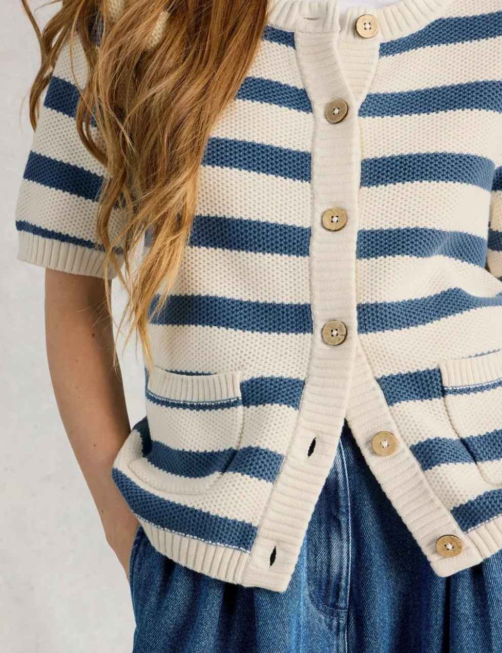 Pure Cotton Textured Short Sleeved Cardigan