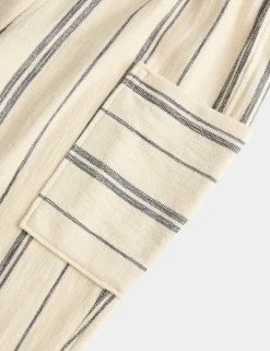 Pure Cotton Textured Striped Trousers (2-8 Yrs)