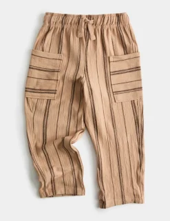 Pure Cotton Textured Striped Trousers (2-8 Yrs)