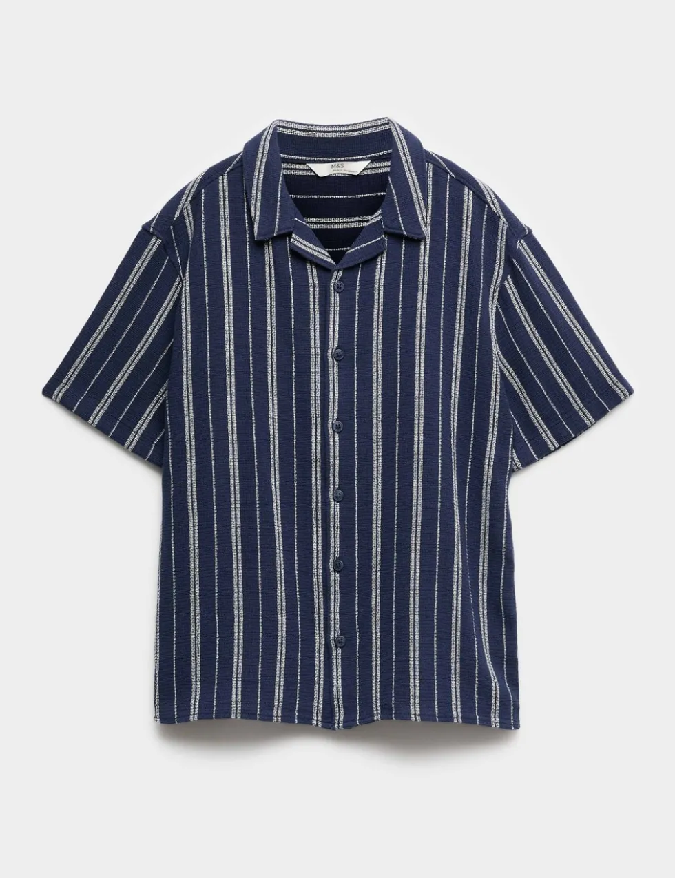 Pure Cotton Textured Stripe Shirt (6-16 Yrs)