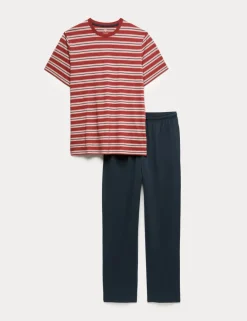 Pure Cotton Textured Stripe Pyjama Set