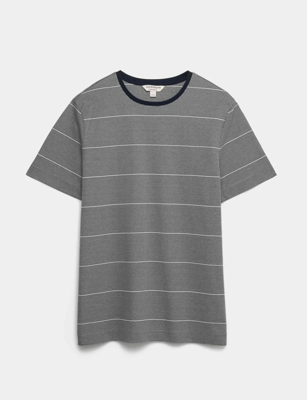 Pure Cotton Textured Striped T-Shirt
