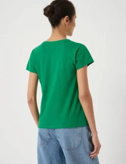 Pure Cotton Textured V-Neck T-Shirt