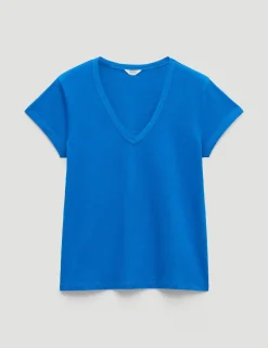 Pure Cotton Textured V-Neck T-Shirt