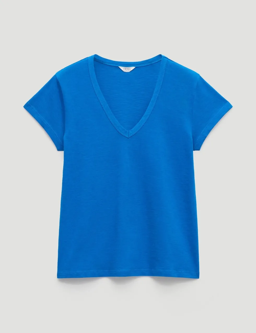 Pure Cotton Textured V-Neck T-Shirt