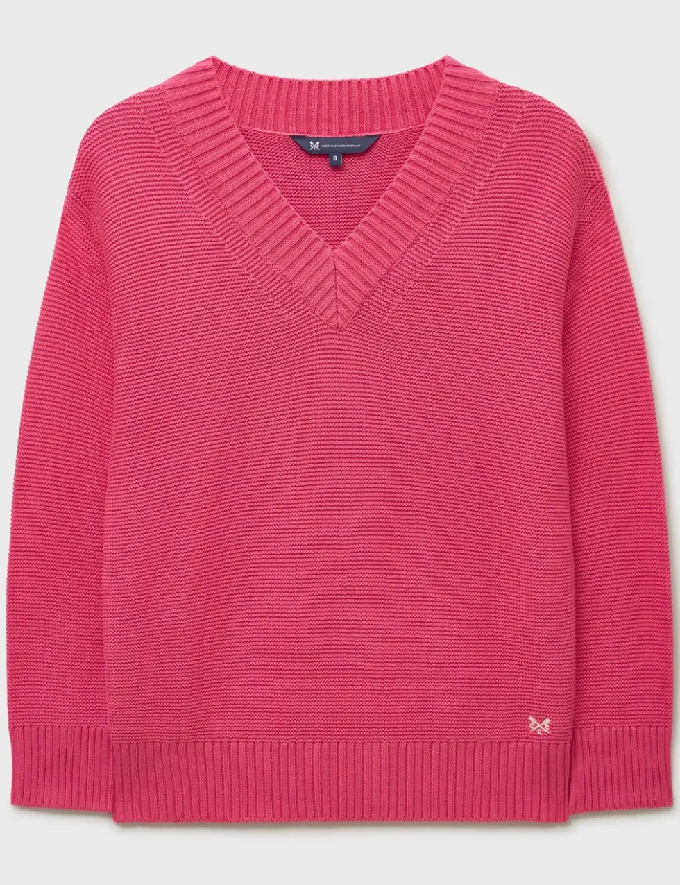 Pure Cotton Textured V-Neck Jumper