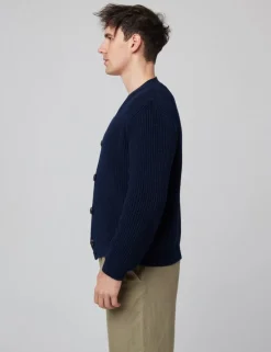 Pure Cotton Textured V-Neck Cardigan