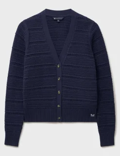 Pure Cotton Textured V-Neck Cardigan