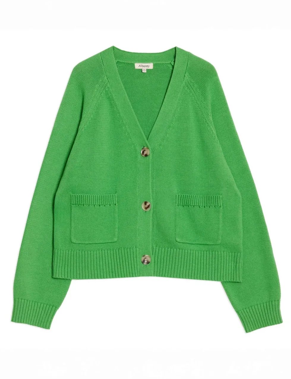 Pure Cotton Textured V-Neck Cardigan