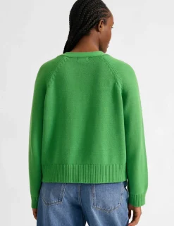 Pure Cotton Textured V-Neck Cardigan
