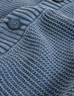 Pure Cotton Textured V-Neck Cardigan