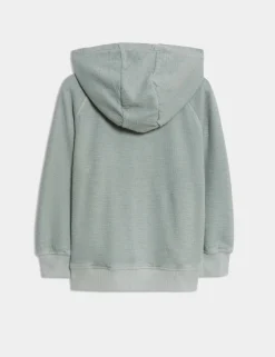 Pure Cotton Textured Zip Hoodie (2-8 Yrs)